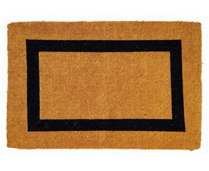 Handwoven Extra Thick Coir Picture Frame Doormat Regular - Natural/Black