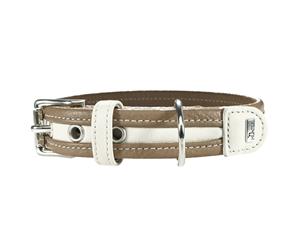 Hunter Collar Madeira Leather Dog Collar Medium to Large Breeds - Stone/White