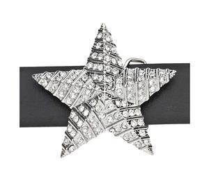 Iced Out Bling Belt - HIP HOP STAR - Silver