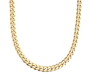 Iced Out Bling Stainless Steel Curb Chain - Miami Cuban 6mm - Gold