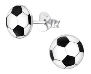 Kids Sterling Silver Football Earrings for Girls