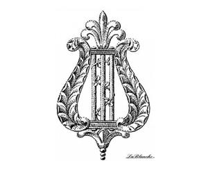 La Blanche Silicone Stamp - Harp Ornament-