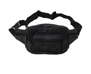 Leather Bum Bag- Black