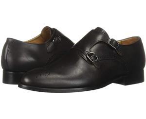 MARC JOSEPH YORK Mens Leather Double Monk Wingtip Dress Shoe Oxford