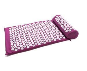 Massage Acupressure Yoga Mat with Pillow Cut Pain Stress Soreness ~ Purple