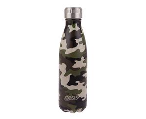 Oasis Insulated Drink Bottle - 500ml Camo Green