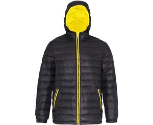 Outdoor Look Mens Evanton Padded Warm Quilted Water Resistant Jacket - Black/BrightYellow