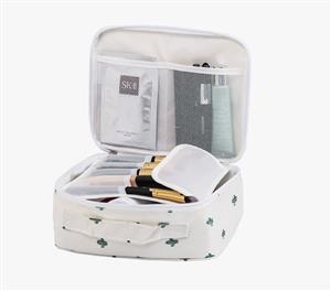 Pack-in-Style Multifunctional Cosmetics Travel Organiser [Pattern White Cactus]