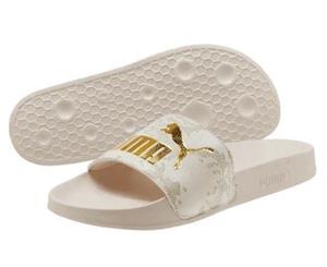 Puma Women's Snake Lux Leadcat Slides - Pastel Parchment/Puma Team Gold