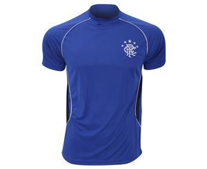 Rangers Fc Official Mens Blue Panel Football Crest T-Shirt (Blue) - SG2198