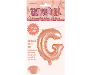 Rose Gold G Alphabet Foil Balloon 35cm