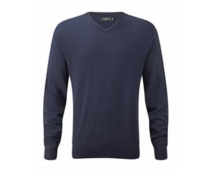 Russell Collection Mens Knitted Crew Neck Pullover (Charcoal Marl) - BC4104