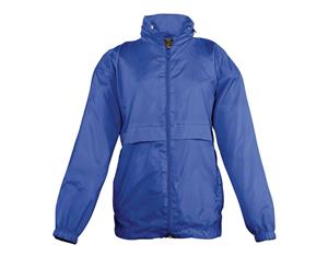 Sols Kids Unisex Surf Windbreaker Jacket (Water Resistant And Windproof) (Royal Blue) - PC365