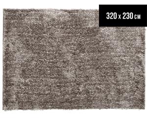 Super Soft Metallic 320X230cm Shag Rug - Stone