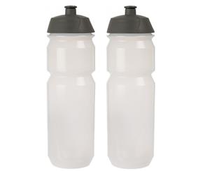 Tacx Shiva Cycling Water Bottles - 750ml Plain Transparent Clear (2 Pack)