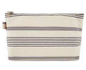 Wicked Sista Large A-Line Cosmetics Bag - Neutral Stripe/Navy