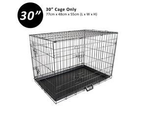 Wire Dog Cage Foldable Crate Kennel 30" with Tray