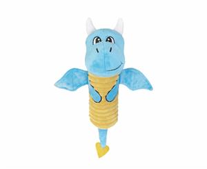 Yours Droolly Crackle Dog Toy Dragon Light Blue 28cm