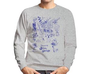 Zits Blue Biro Doodles Men's Sweatshirt - Heather Grey