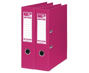 2PK ColourHide A4 375 Sheets Lever Arch File Folder/Binder Office Organiser Pink