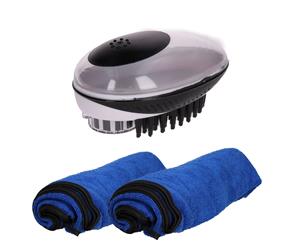 AB Tools Dog Grooming 2 in 1 Dog Bath and Groom Brush With 2 xTowels