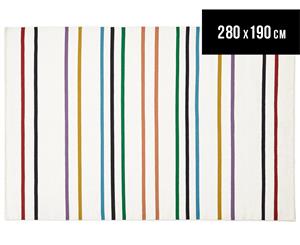 Amalia Scandinavia Flatweave Stripe 280x190cm Rug - White