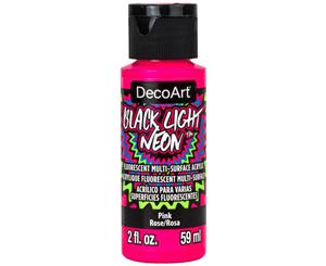 Americana Black Light Neon Acrylic Paint 2oz - Pink