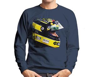 Aryton Senna At Suzaka Japanese GP Men's Sweatshirt - Navy Blue