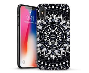 Black AZTEC TRIBAL Dual Layer heavy duty Case Cover For Apple iPhone XS