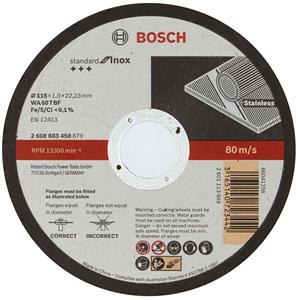 Bosch 105 x 1.0 x 16.0mm Stainless Cut Off Disc - 100 Piece