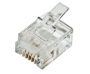 CABAC Modular Plug RJ12 - 6P4C Round Solid 100Pk ACA approved