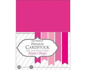 Darice Value Pack Smooth Cardstock 8.5&quotX11" 50/Pkg-Perfectly Pink Assortment