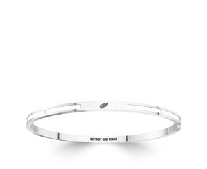 Detroit Redwings Bangle Bracelet For Women In Sterling Silver Design by BIXLER - Sterling Silver