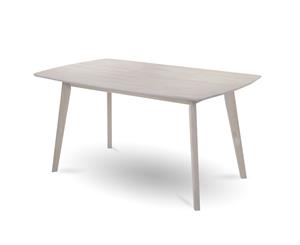 Dining Table 150 x 90cm Solid Wood 6 Seater Scandinavian - White Oak