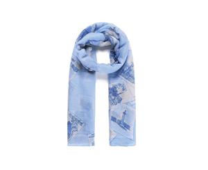 Fable Womens/Ladies Postcard Print Scarf (Blue) - JW903