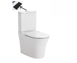 Fienza Toilet Back to Wall Luciana Rimless White - Matte Black Buttons K1343B+200784