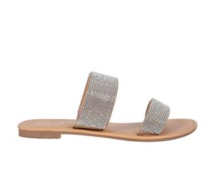 Halo Wildfire Sparkly Sandal Slide Slip On Double Strap - Natural