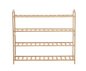 Levede Bamboo Shoe Rack Storage Wooden Organizer Shelf Stand 4 Tiers Layers 90cm