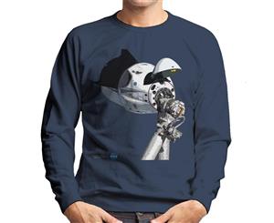 NASA SpaceX Dragon Capsule At The ISS Men's Sweatshirt - Navy Blue