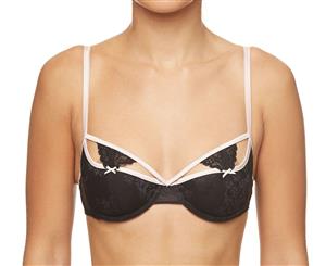 Passionata Women's Addiction Semi Foam Half Cup Bra - Black/Pink