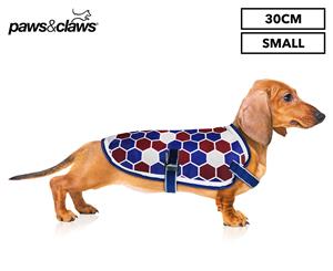 Paws & Claws 30cm Weatherproof Pet Coat - Burgundy/Blue