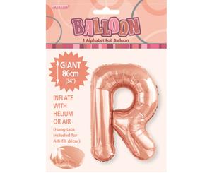 Rose Gold R Alphabet Foil Balloon 86cm