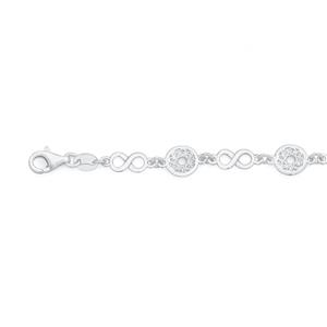 Silver Boho Filigree Circle & Infinity Bracelet