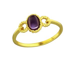 Sterling Silver Amethyst Rope Ring