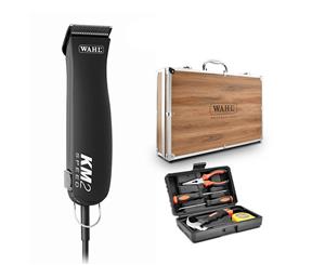 Wahl KM2 Clipper with Wooden Briefcase & Tool Kit