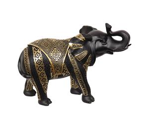 1pce 24cm Looking Right Elephant Black and Gold Detail African Style Ornament