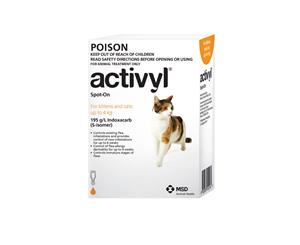 Activyl Cat & Kitten 0-4kg Orange 1's Flea Treatment (A2775)