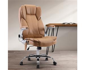 Artiss Massage Office Chair Gaming Chair Computer Desk Chair 8 Point Vibration Espresso