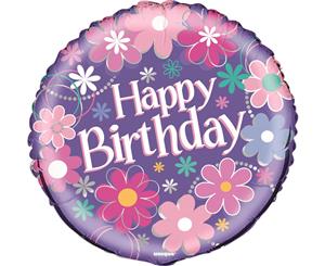 Birthday Blossom 45cm Foil Balloon Packaged