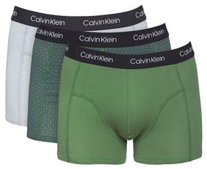 Calvin Klein Men's Axis Cotton Stretch Trunk 3-Pack - Viridis/Diamond Stripe/Grey